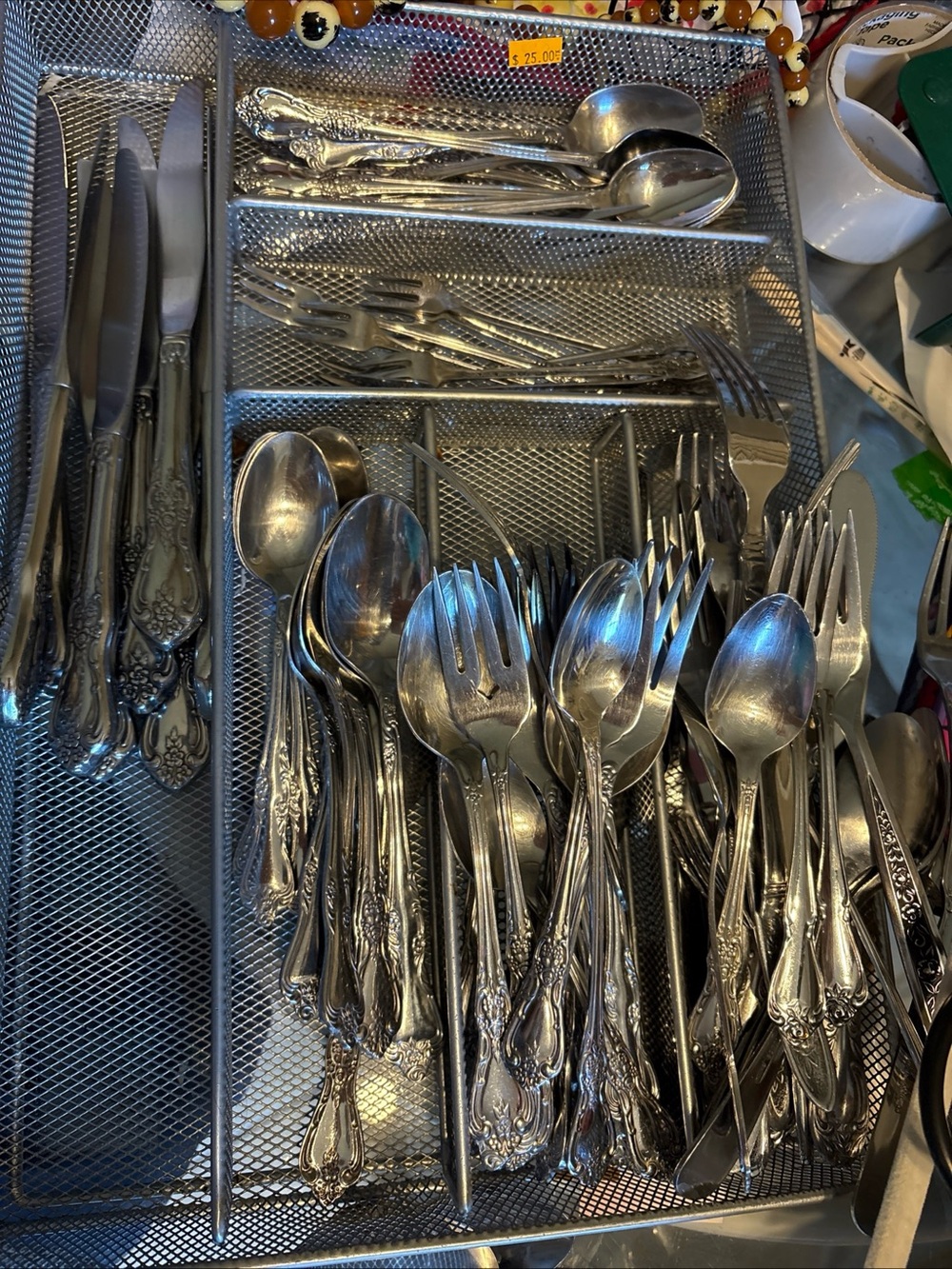 Oneida Silver Polished Flatware Set - Ornate Handles